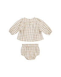 Cinnamon Plaid Mia Top + Bloomer Set