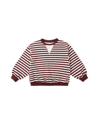 Burgundy Stripe Oversized Crew