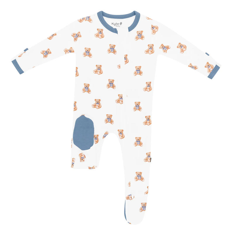 Teddy Bear Zippered Footie