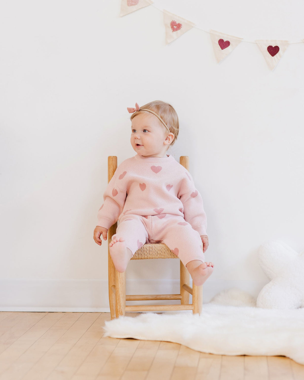 Pink Heart Knit Pants