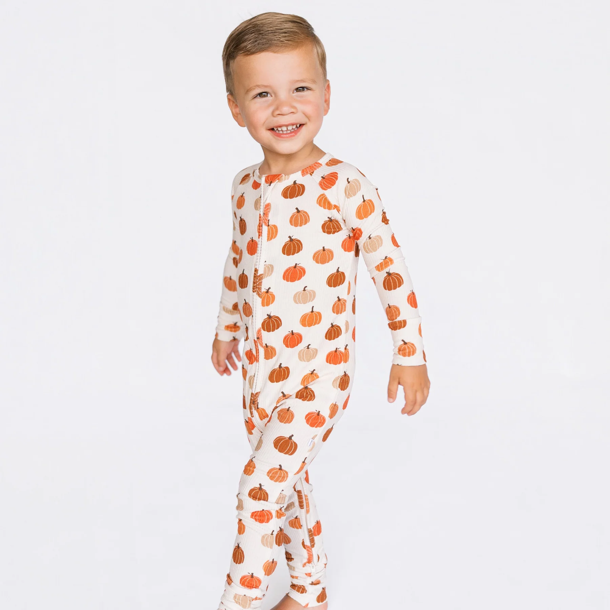 Big Pumpkins Small Ribbed Zip Romper