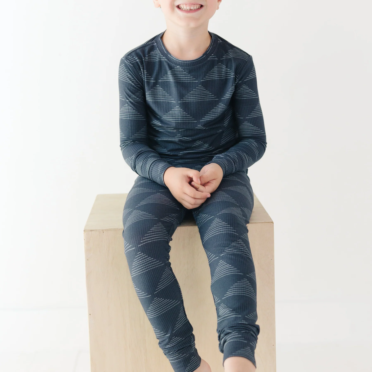 Triangles Small Ribbed Pajama Set