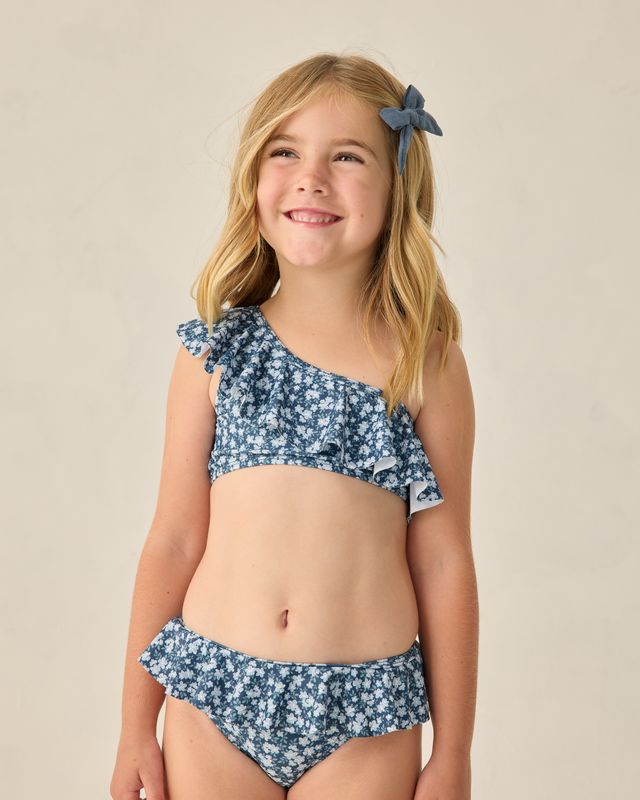 Navy Floral Skirted Bikini