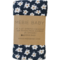 Navy Daisy Bamboo Swaddle