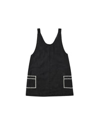 Black Stitched Overall Dress
