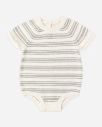 Striped baby onesie on a white background