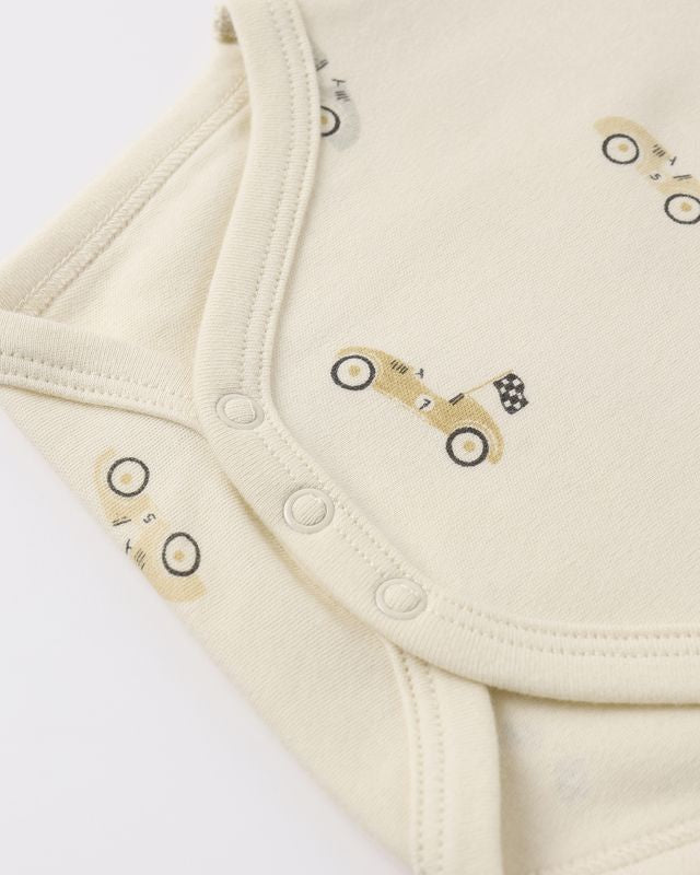 Race Car + Oat Stripe Bodysuit 2pk