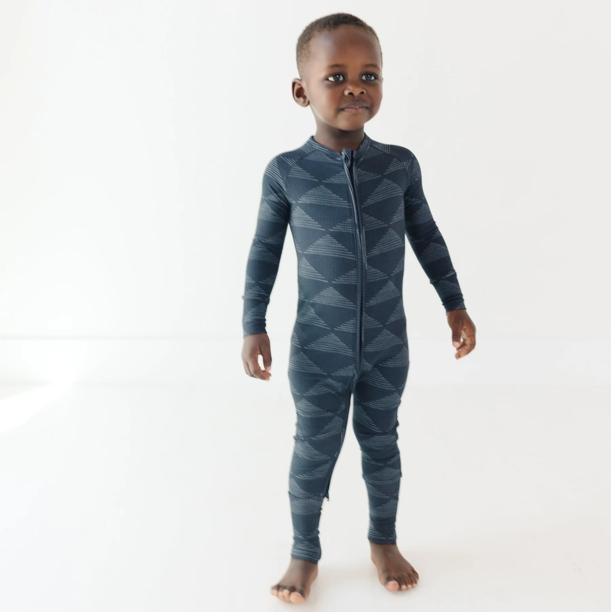 Triangles Small Ribbed Zip Romper