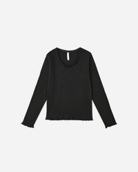 Black Ribbed Long Sleeve Tee