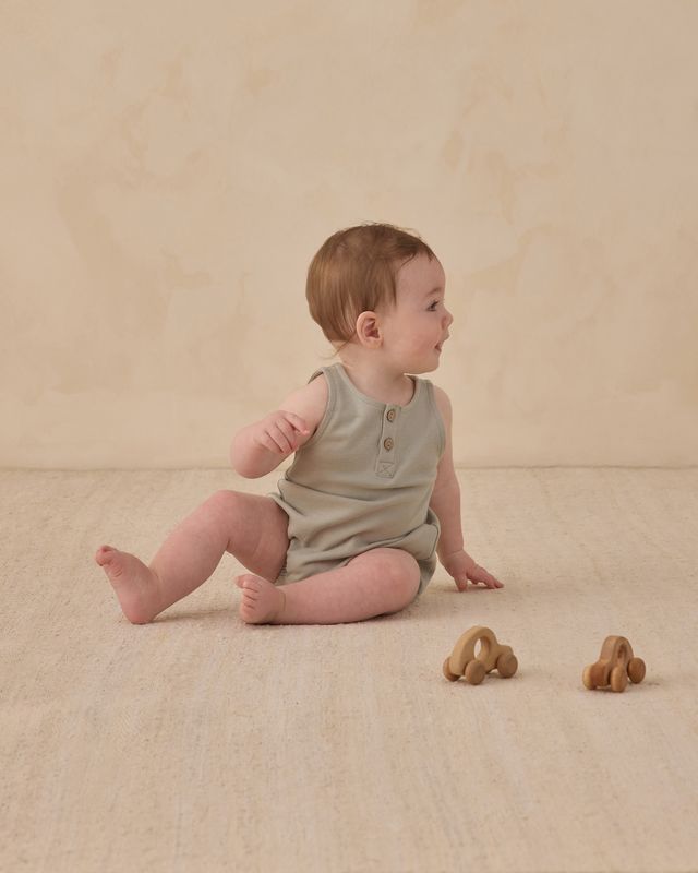 Sage Sleeveless Bubble Romper