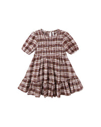 Burgundy Plaid India Dress