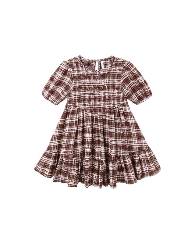 Burgundy Plaid India Dress