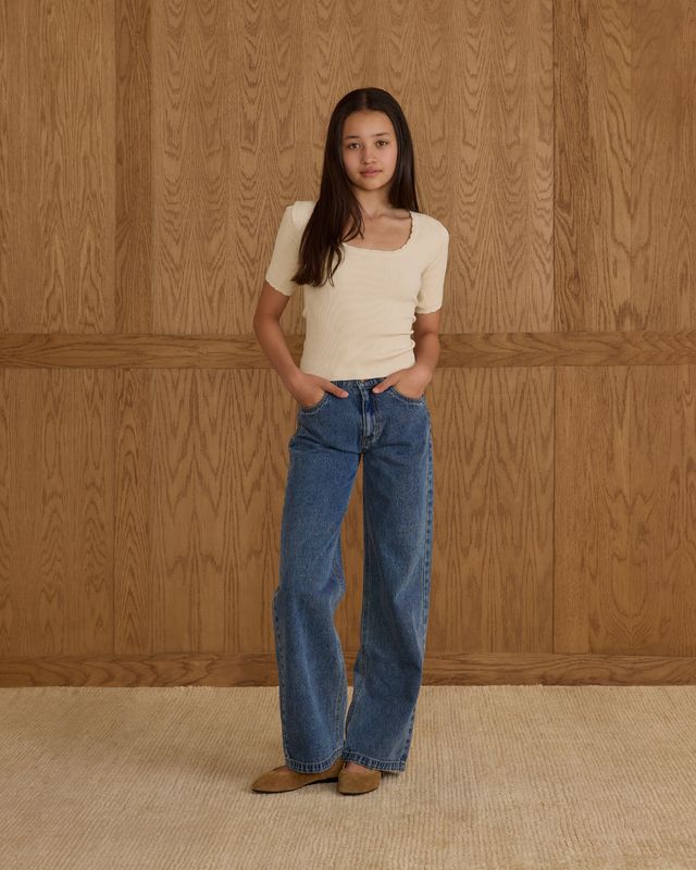 Tween Natural Scallop Tee