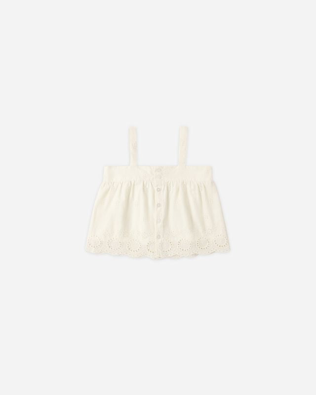 Ivory Eyelet Swing Top