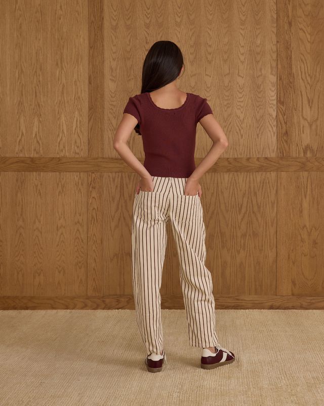 Tween Burgundy Scallop Tee