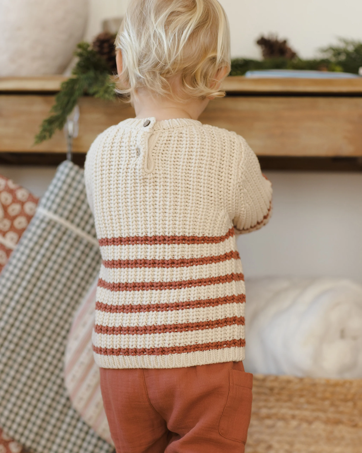 Cranberry Stripe Knit Sweater