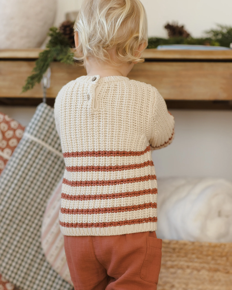 Cranberry Stripe Knit Sweater