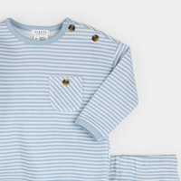 Blue Striped Outfit Set