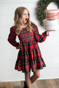 Holiday Plaid Smocked Dress