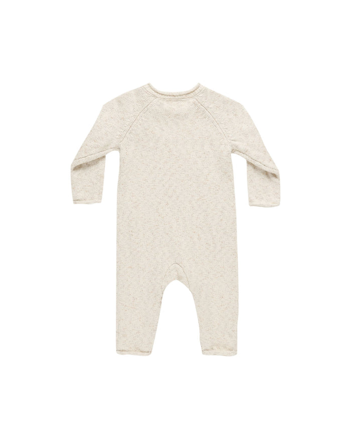 Speckled Natural Cozy Knit Jumpsuit