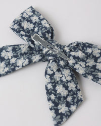 Navy Floral Bow