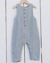 Green Gingham Button Jumpsuit