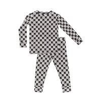 Checkered Lightning Bolt Small Ribbed Pajama Set