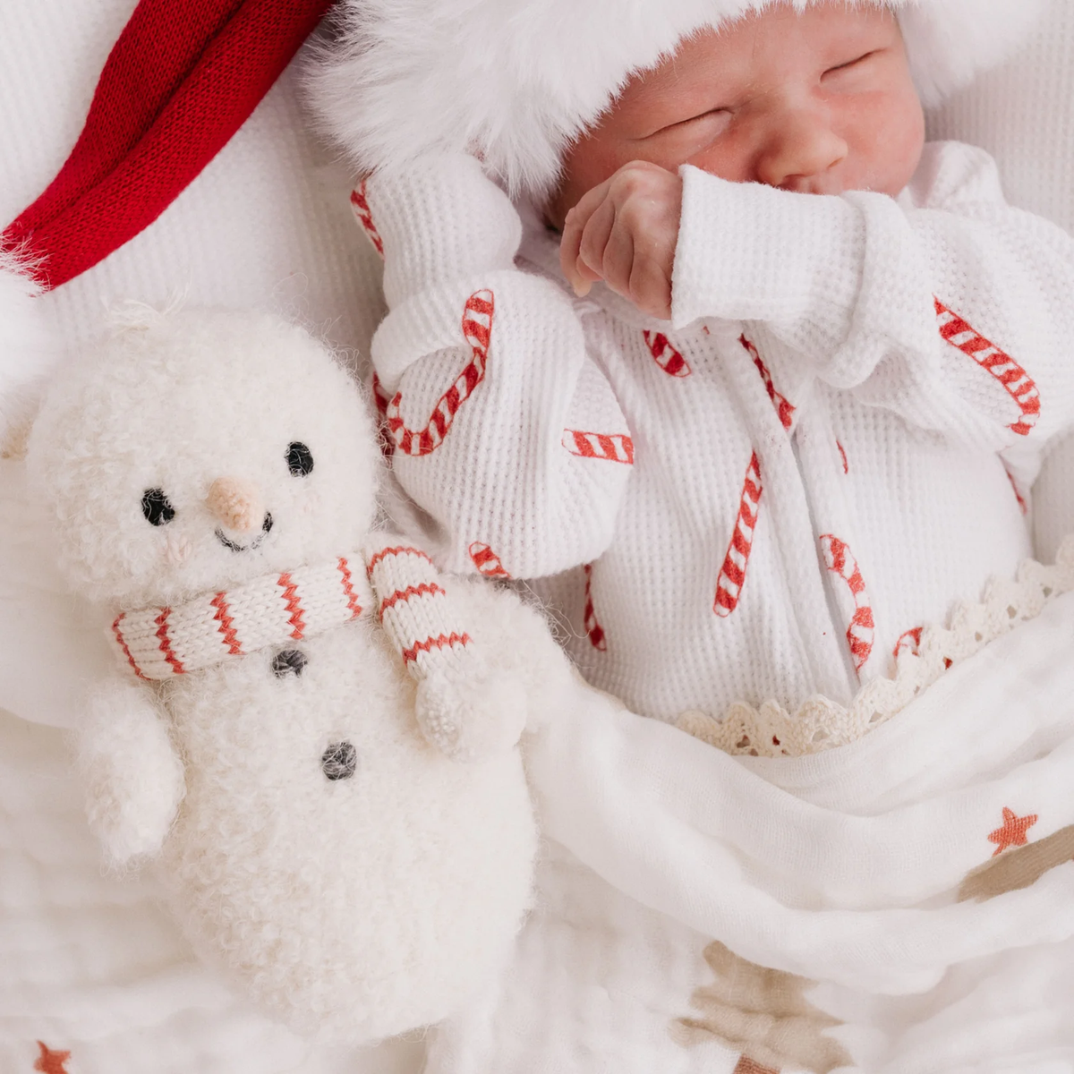 Candy Cane Baby Snowman