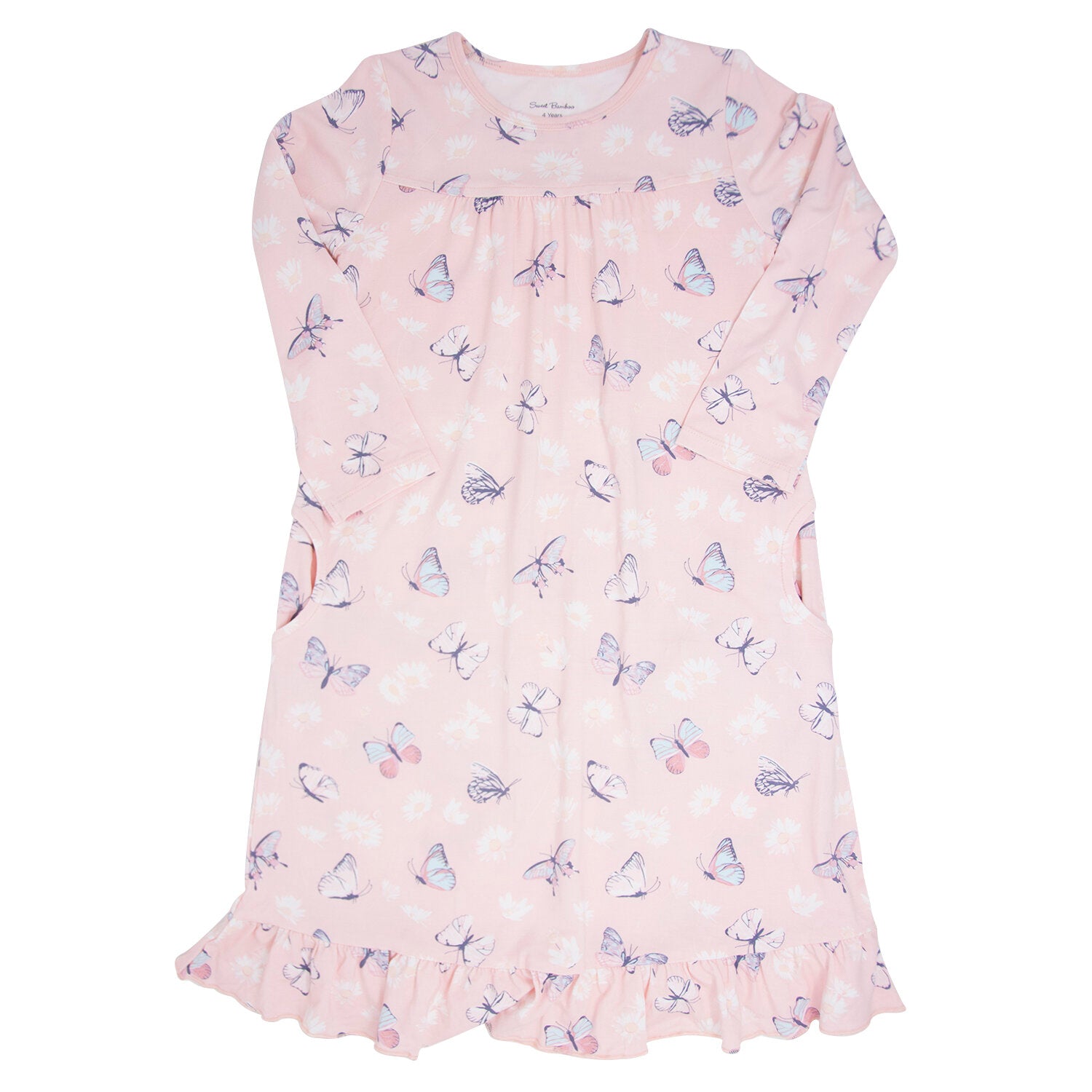 Pink Daisy Butterfly Night Gown