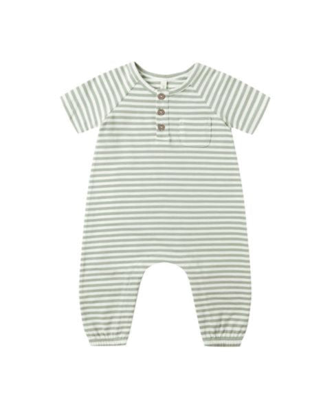 Fern Stripe Short Sleeve Jumpsuit