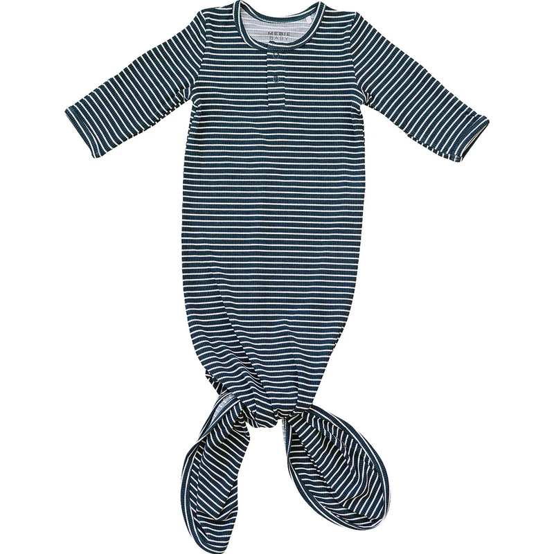 Navy Stripe Bamboo Knot Gown