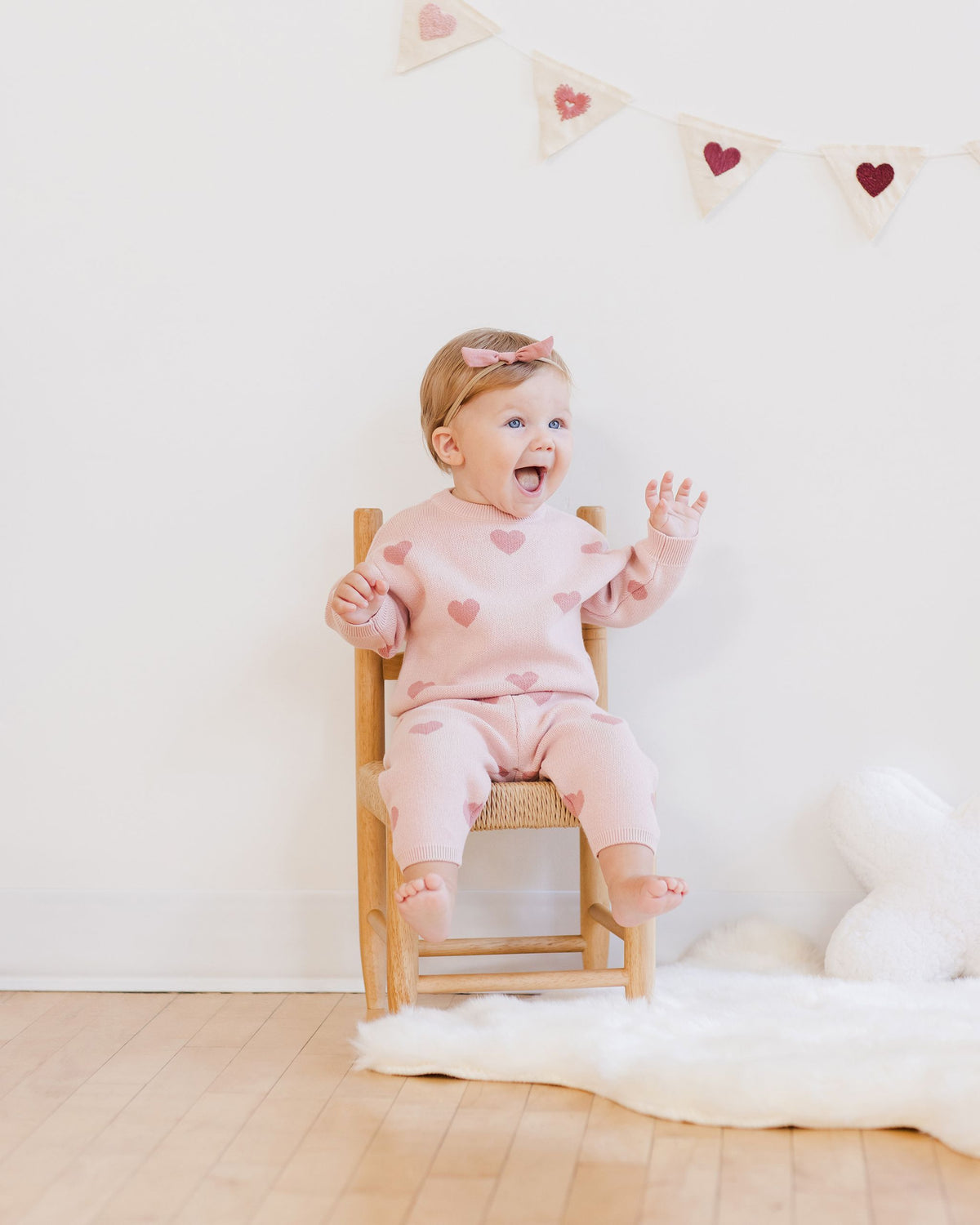 Pink Heart Knit Pants