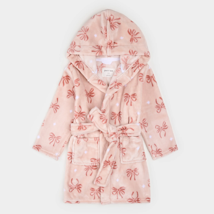 Pink Bows Plush Robe