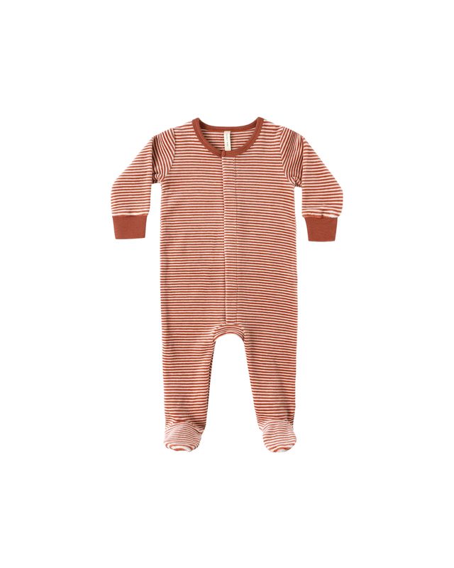Candy Stripe Velour Snap Footie