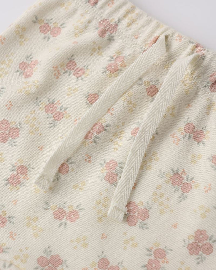 Flower Field Wrap Top + Footed Pant Set