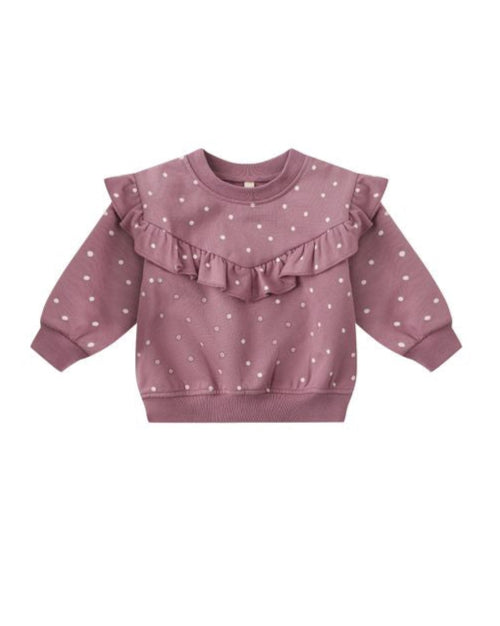 Polka Dot Ruffle Sweatshirt