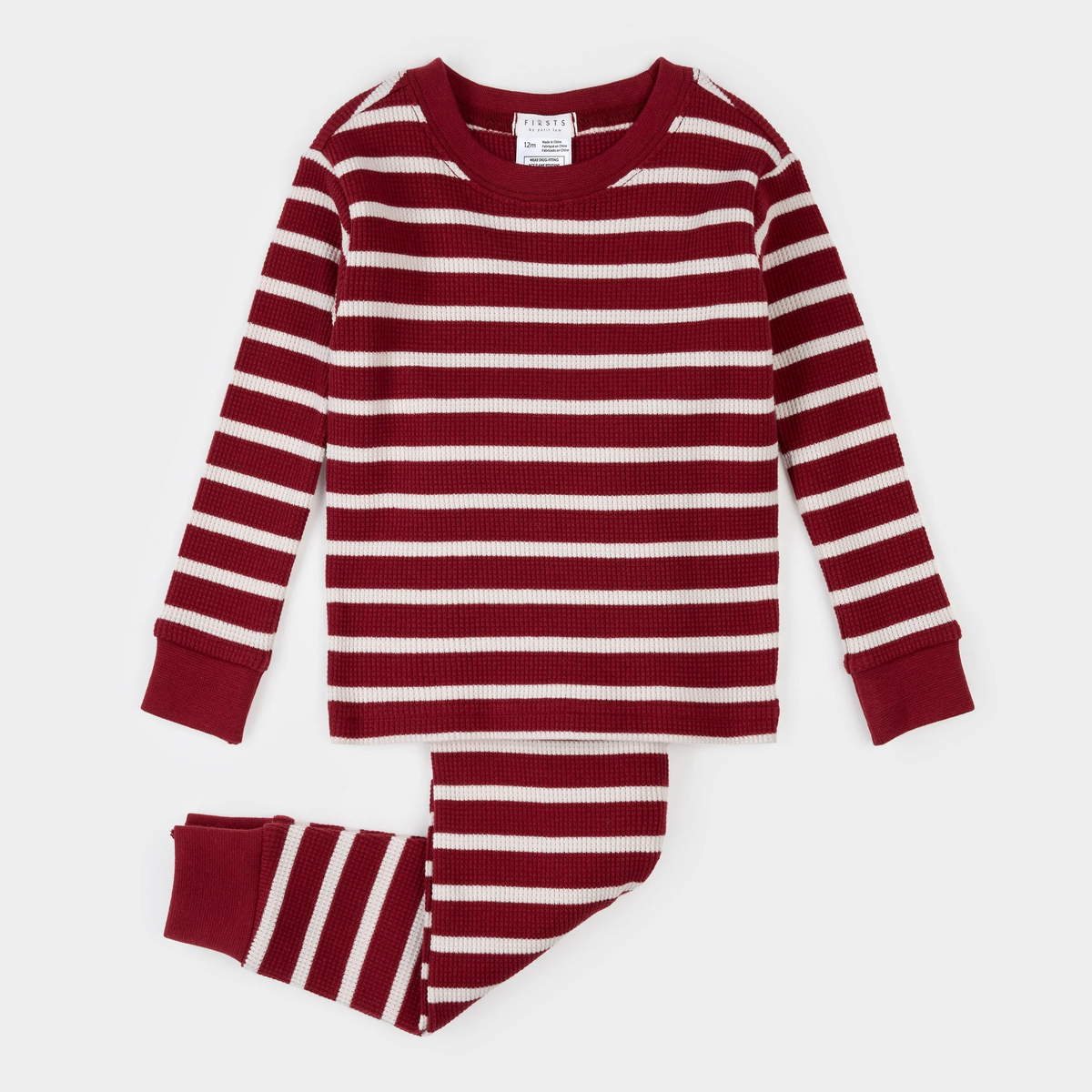 Scarlet Striped Thermal Pajama Set