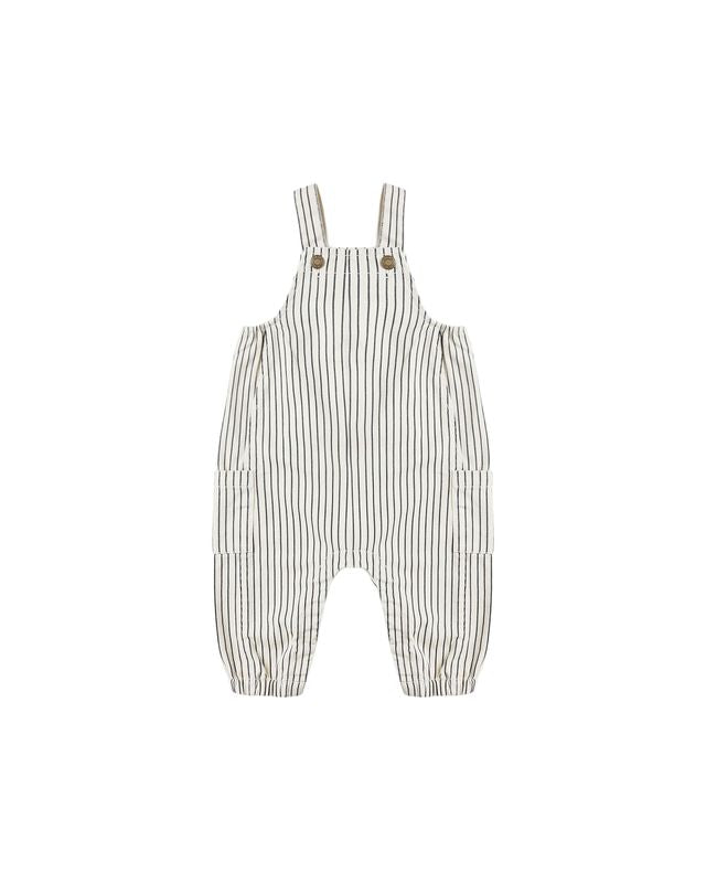 Navy Stripe Cargo Baby Overall