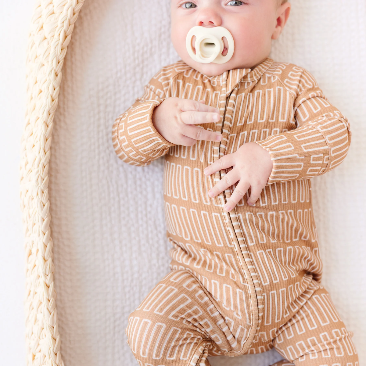 Neutral Lines Small Ribbed Zip Romper