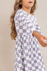 Lavender Check It Out Bamboo Dress