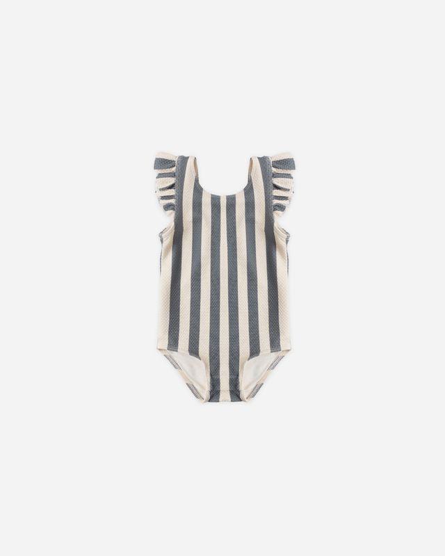 Retro Ocean Stripe Scoop Back One-Piece Swimsuit