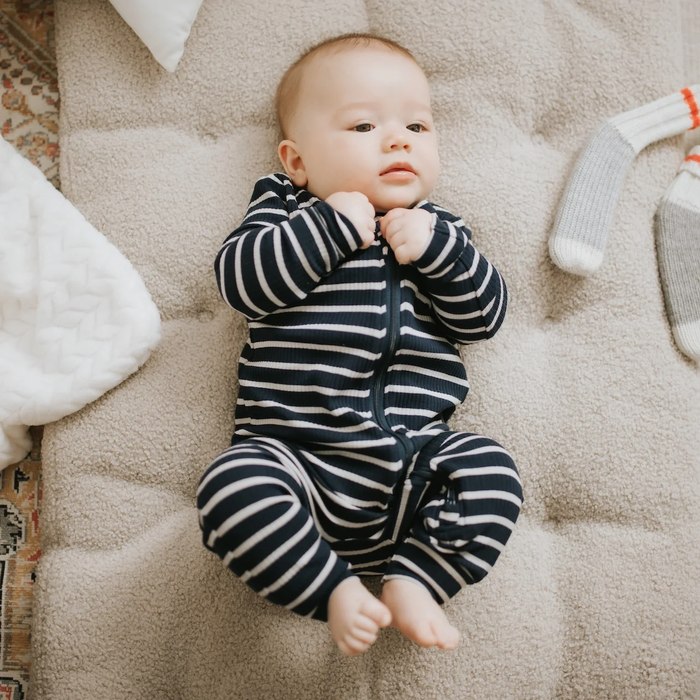 Navy Striped Modal Ribbed Sleeper