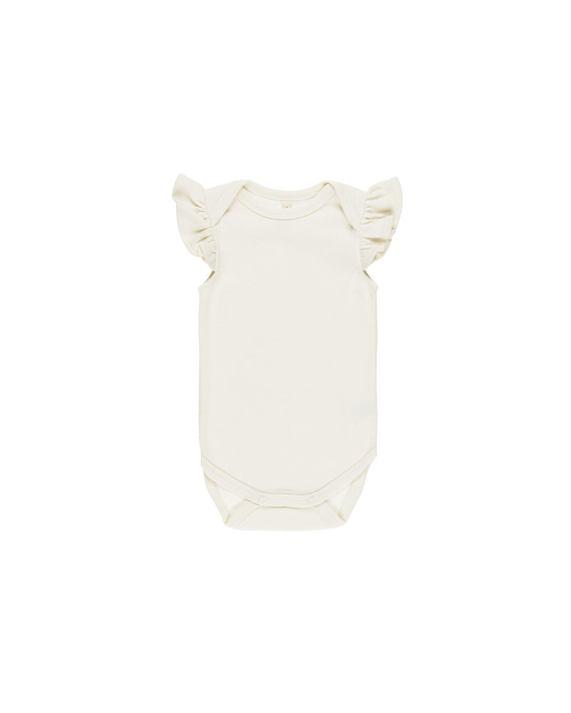 Ivory Flutter Sleeve Bodysuit