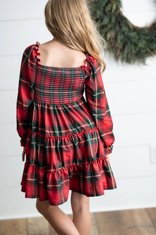 Holiday Plaid Smocked Dress