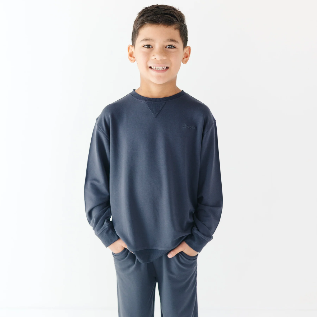 Dark Navy Brave Bamboo Terry Pullover