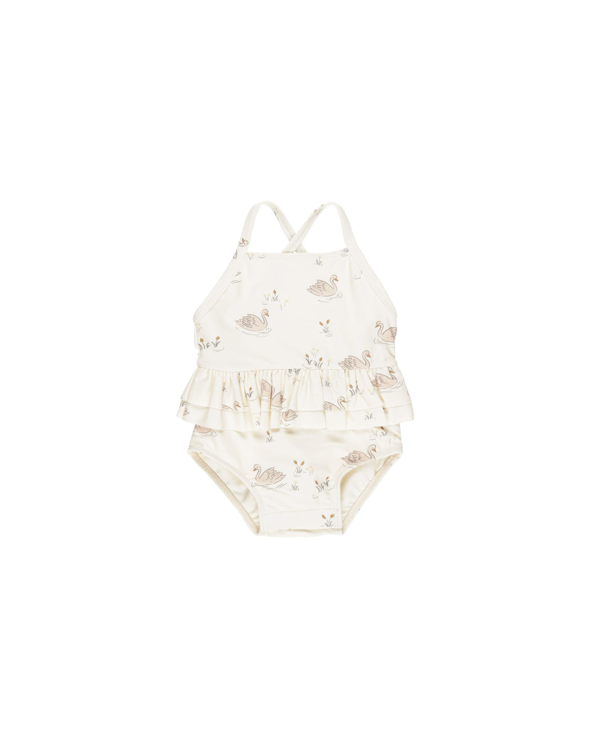 Swans Ruffled One-Piece Swimsuit