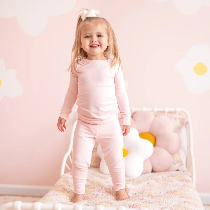 Ballet Pink Ribbed Bamboo Two-Piece Set