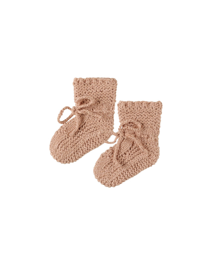 Heathered Rose Knit Booties