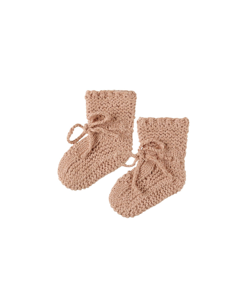 Heathered Rose Knit Booties