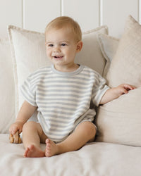 Sky Stripe Waffle Tee + Short Set